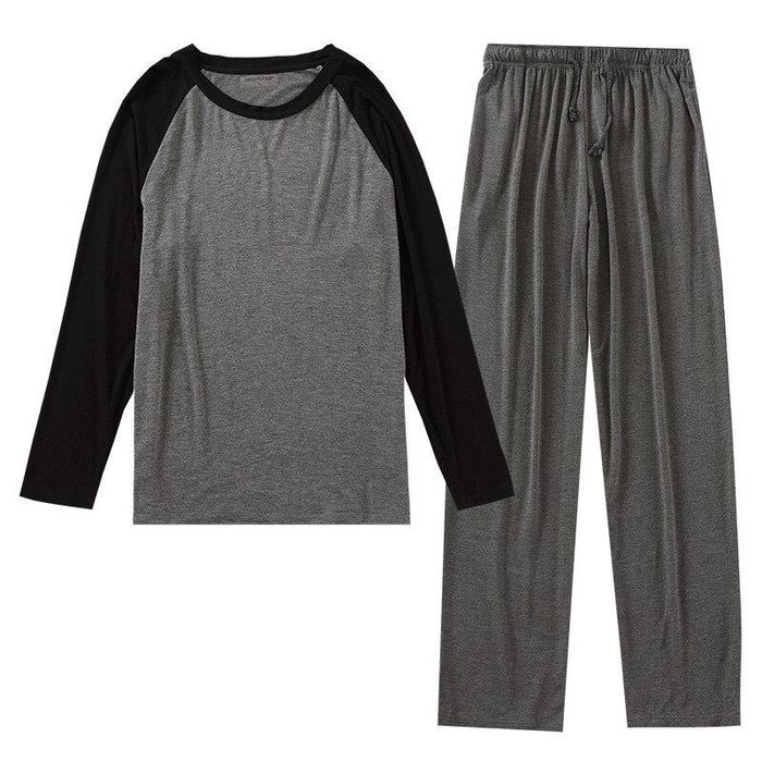 Plain Men's Long-Sleeved Pajamas