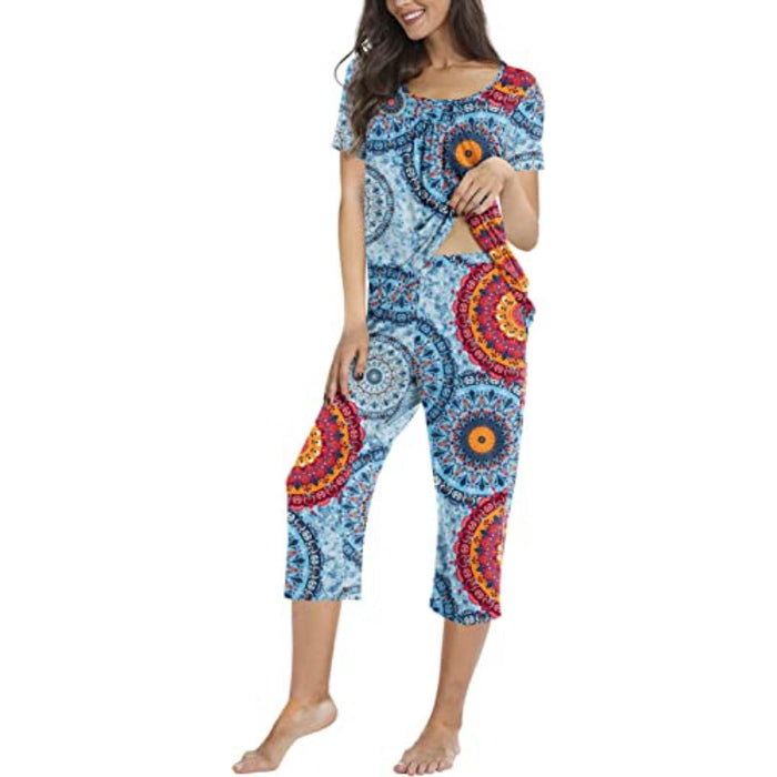 Printed 2 Piece Womens Pajama Sets