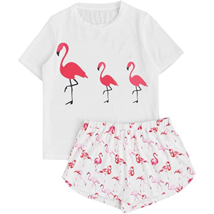 Classic Printed Tee And Shorts For Women