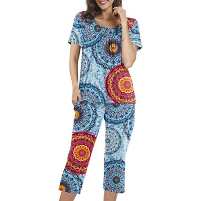 Printed 2 Piece Womens Pajama Sets