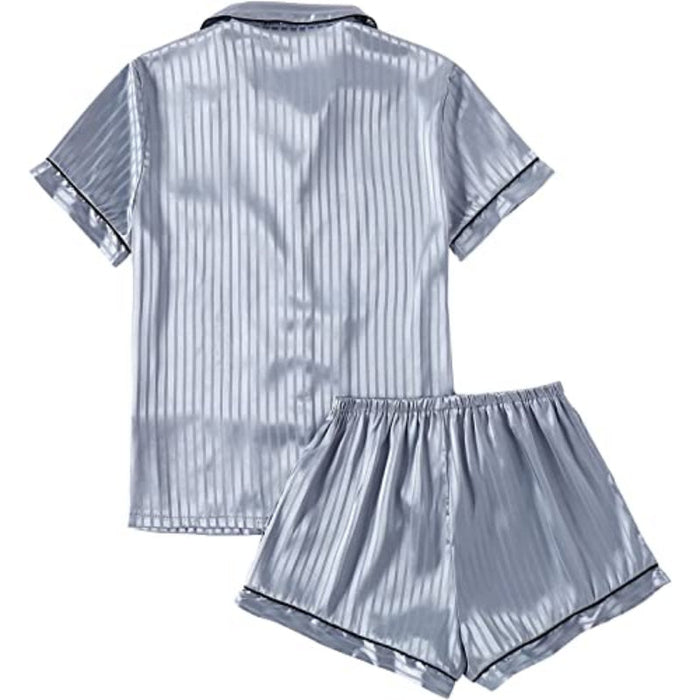 Classic Striped Short Sleeve Top With Shorts