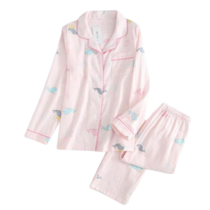 Cotton 2 Piece Set Winter Pajamas Long Sleeve Clothing