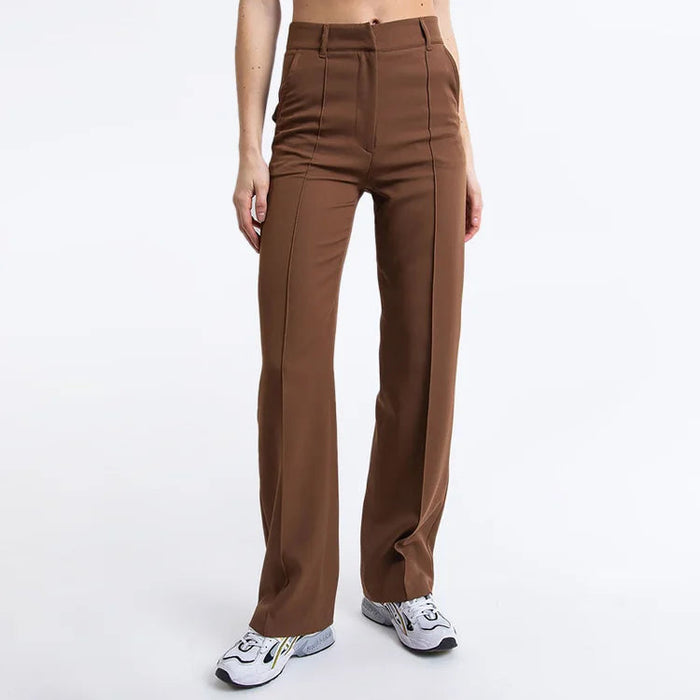 High Waisted Suit Pants With Straw Pleats