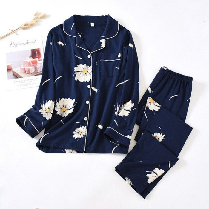 Printed Long Sleeve Pajama Set