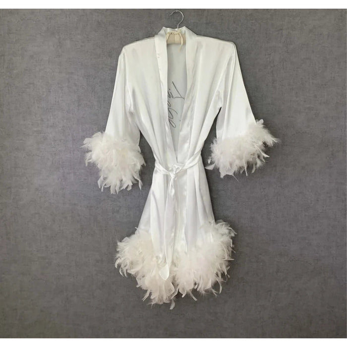 Customized Feathered Bridesmaid Robes