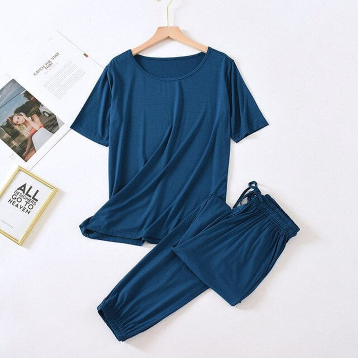 Summer Pajamas Two-Piece Short-Sleeved Trousers