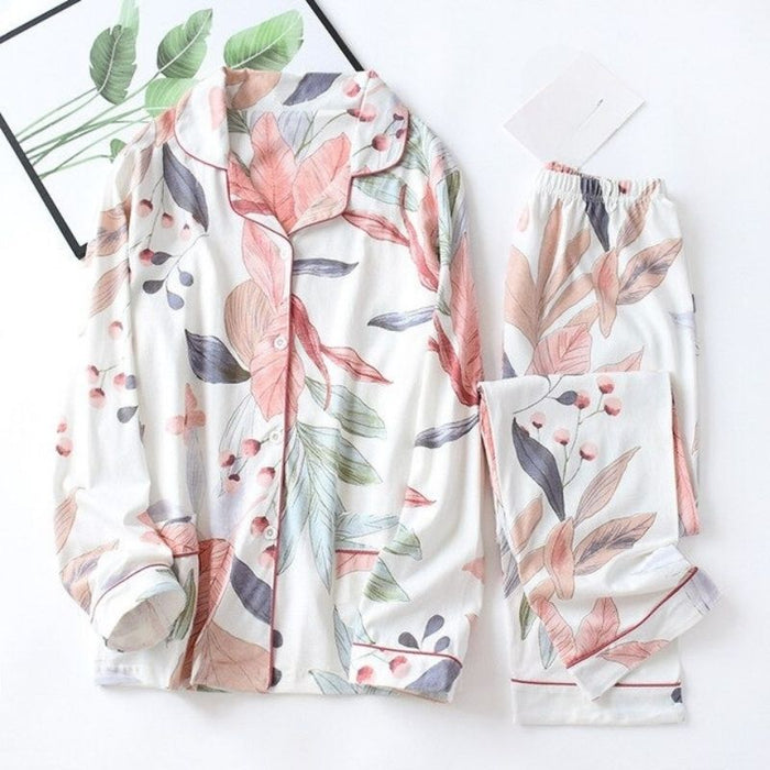 Printed Long Sleeve Pajama Set