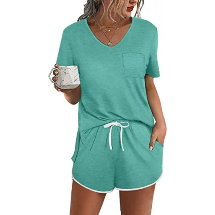 Short Sleeve Pajama Set For Women