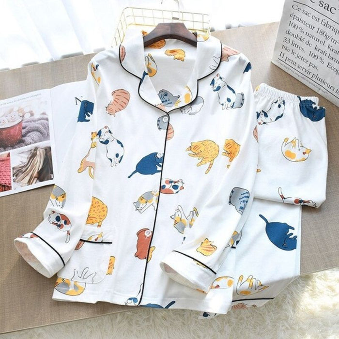 Printed Long Sleeve Pajama Set