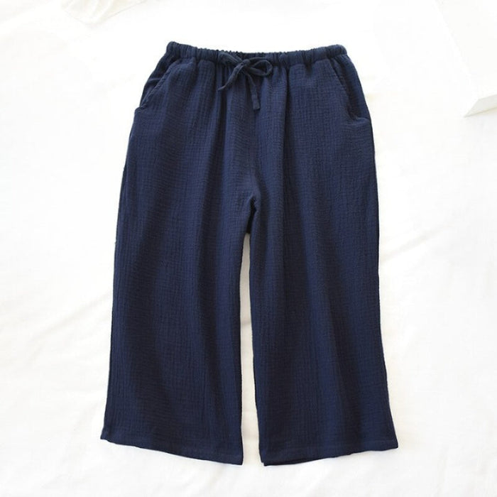 Solid Cotton Crepe Pants