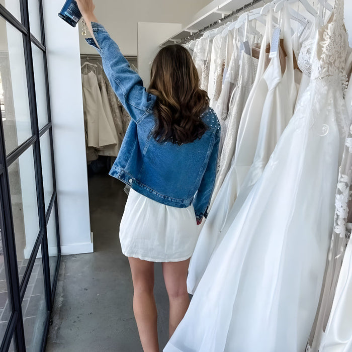 Custom Denim Pearl Jean Jacket