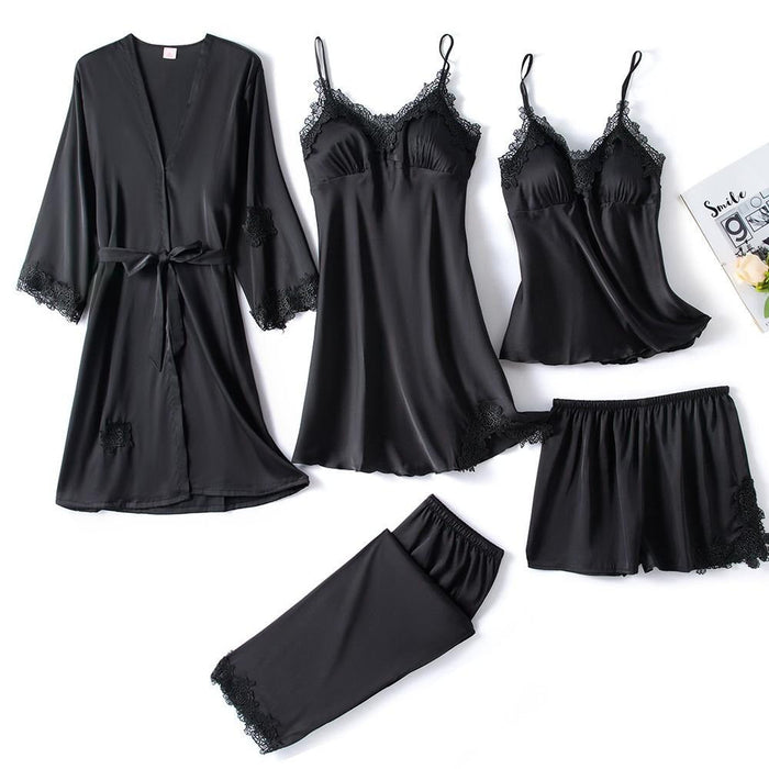 Women Gown Set V-Neck Nighties Wear