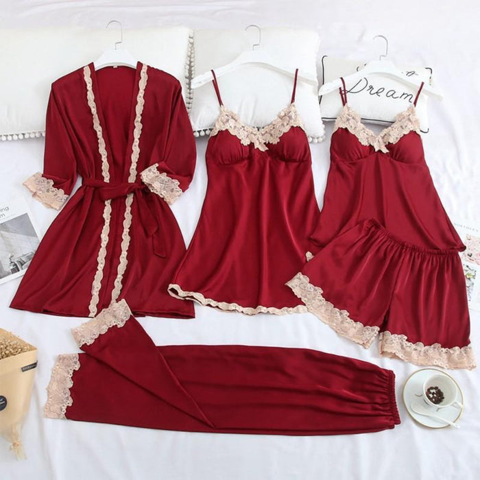 Women Gown Set V-Neck Nighties Wear