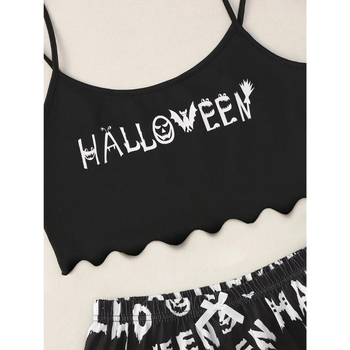 Happy Halloween Women's Cartoon Camisole Shorts Set