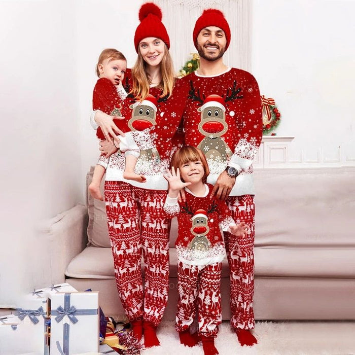 Set Xmas Deer Print Pijamas