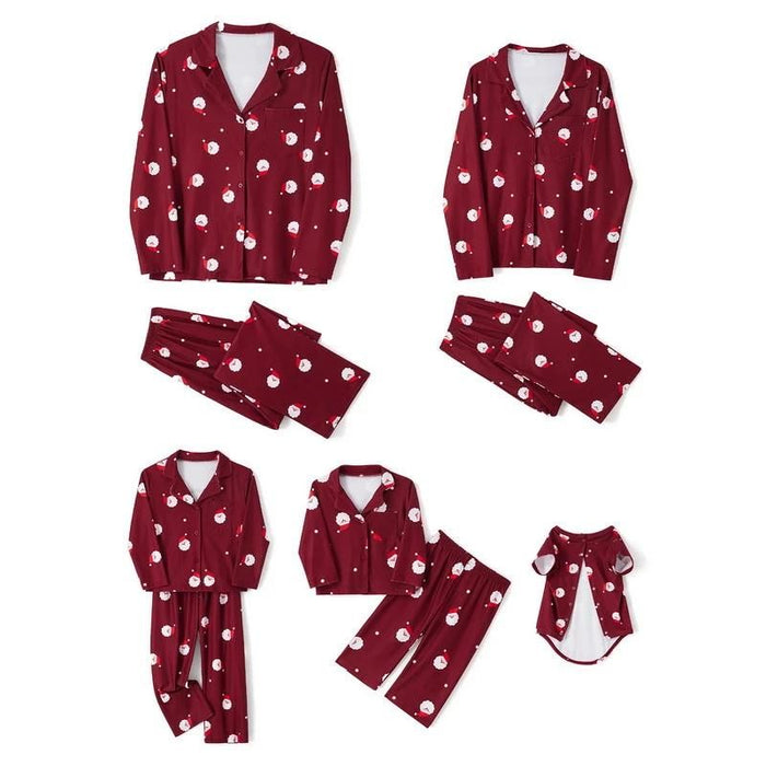 Pajamas Set Cute Santa Claus Print