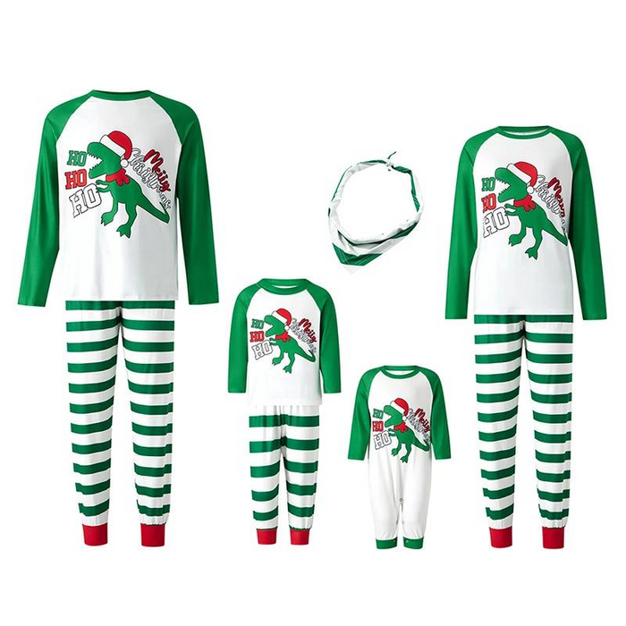 Santa Dinosaur Family Matching Pajamas Set