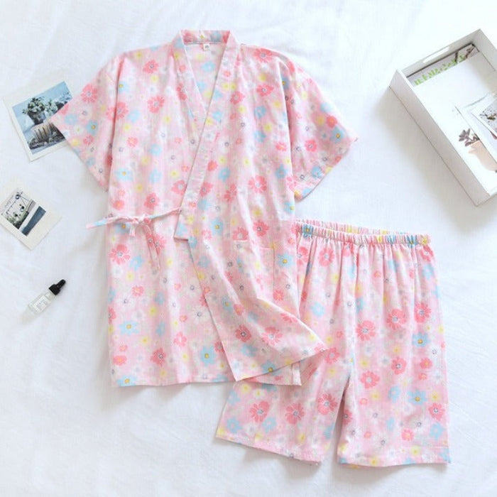 Japanese-Style Short Sleeve Casual Pajamas