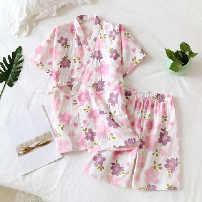 Japanese-Style Short Sleeve Casual Pajamas