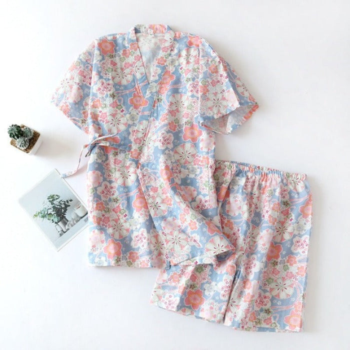 Japanese-Style Short Sleeve Casual Pajamas