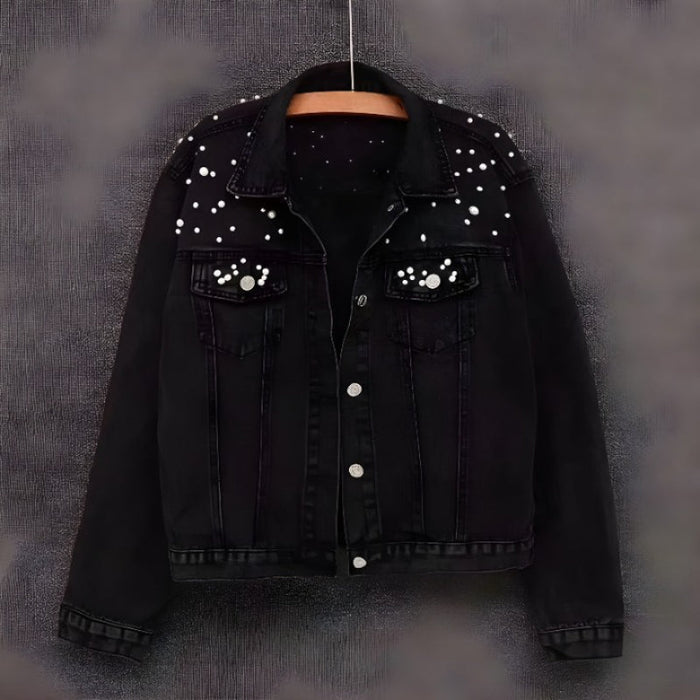 Custom Denim Pearl Jean Jacket