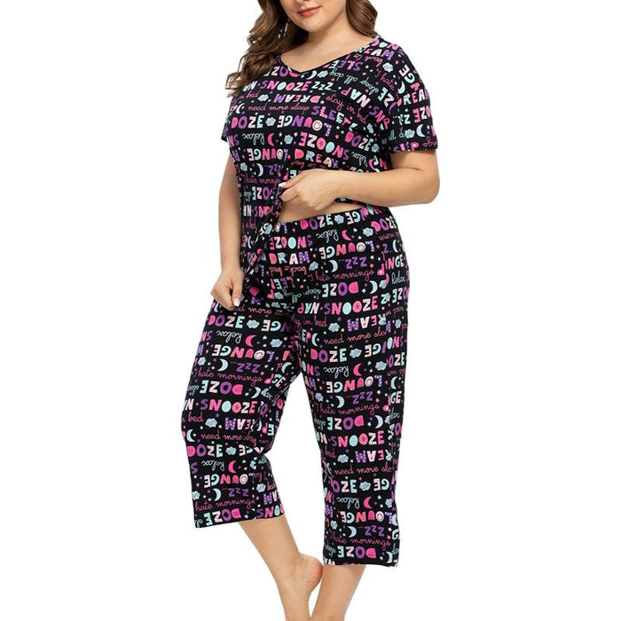 Sleepwear Tops With Capri Pants