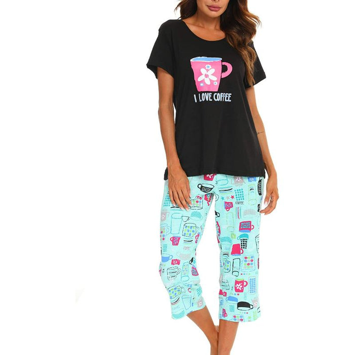 Sleepwear Tops With Capri Pants