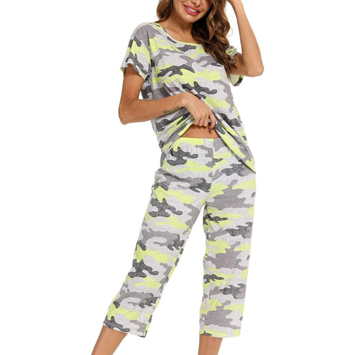 Sleepwear Tops With Capri Pants