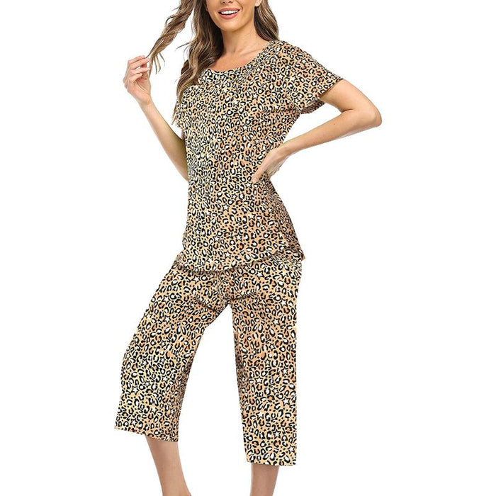 Sleepwear Tops With Capri Pants