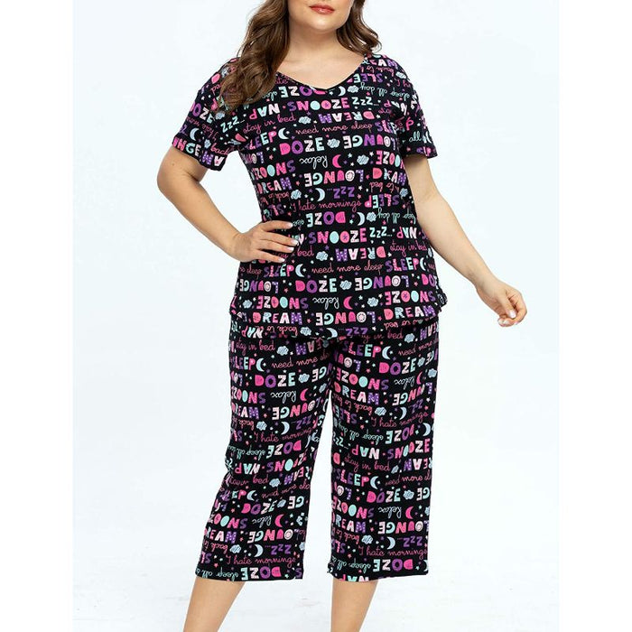 Sleepwear Tops With Capri Pants