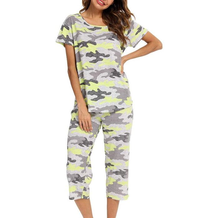 Sleepwear Tops With Capri Pants