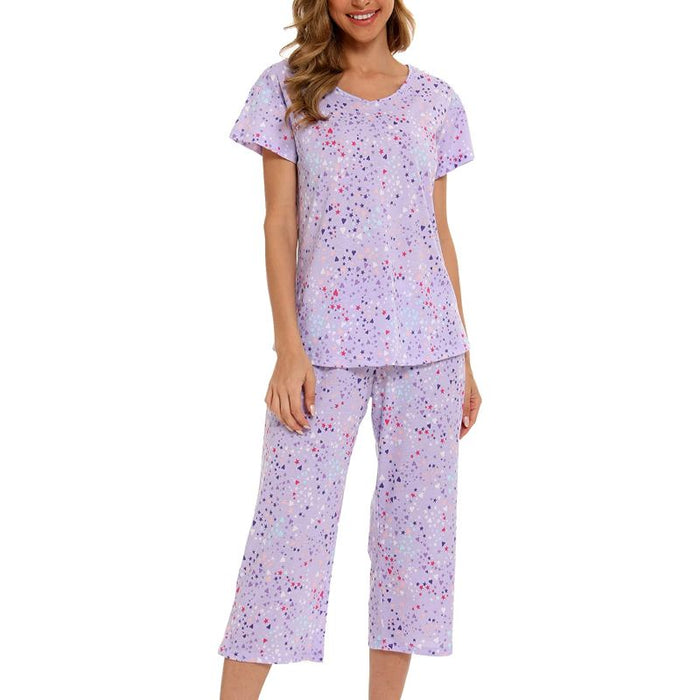 Sleepwear Tops With Capri Pants