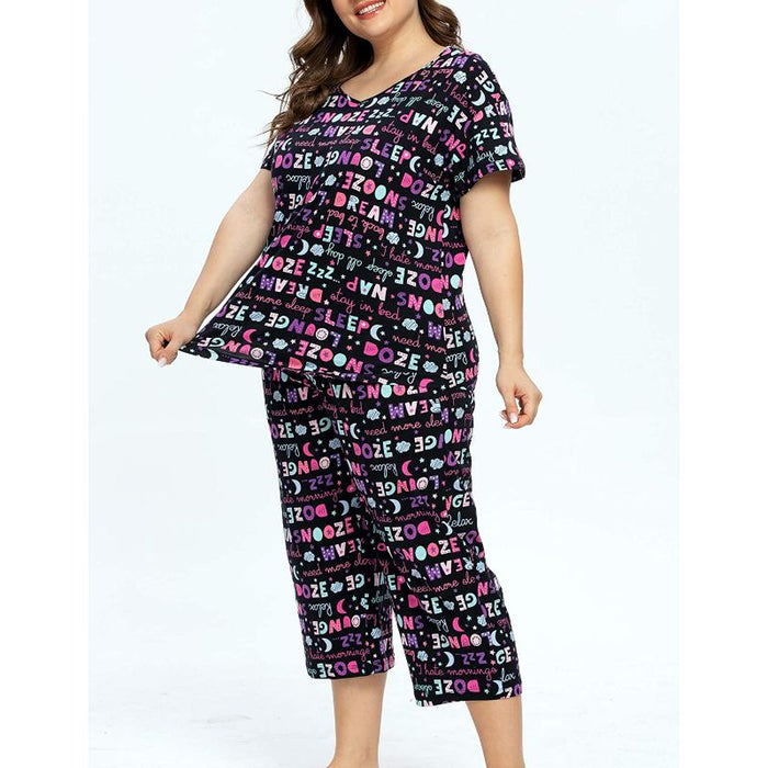 Sleepwear Tops With Capri Pants