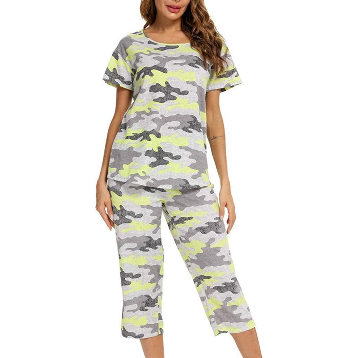 Sleepwear Tops With Capri Pants