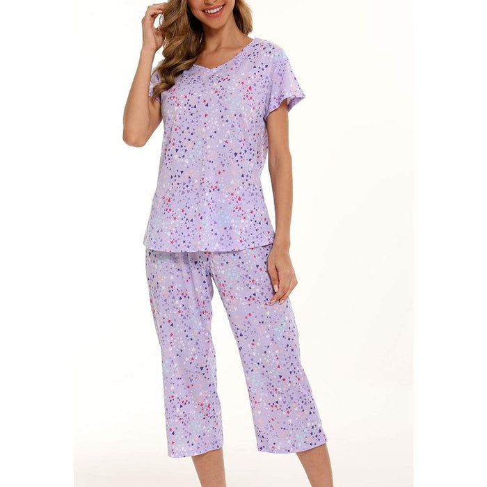 Sleepwear Tops With Capri Pants