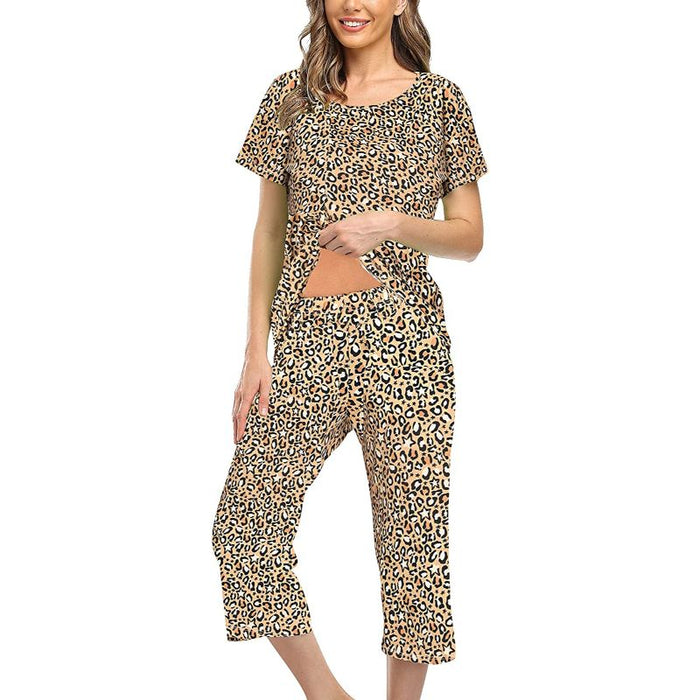 Sleepwear Tops With Capri Pants