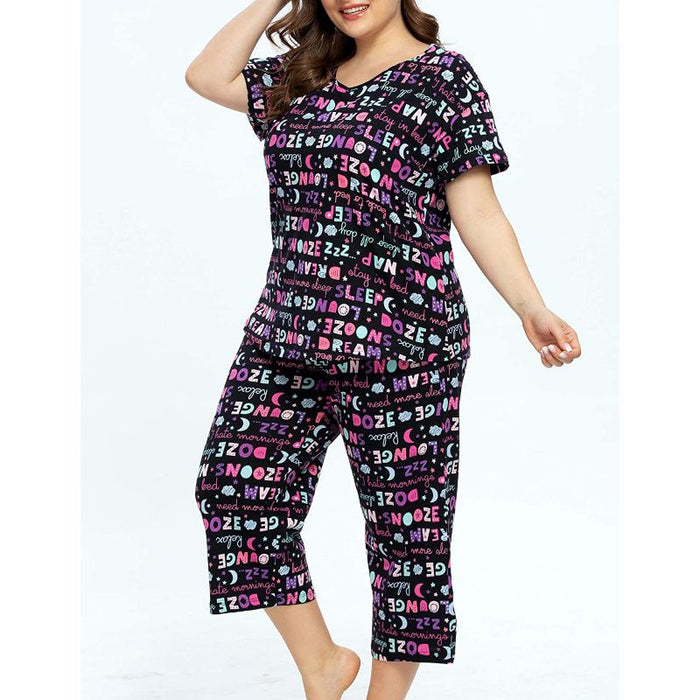 Sleepwear Tops With Capri Pants