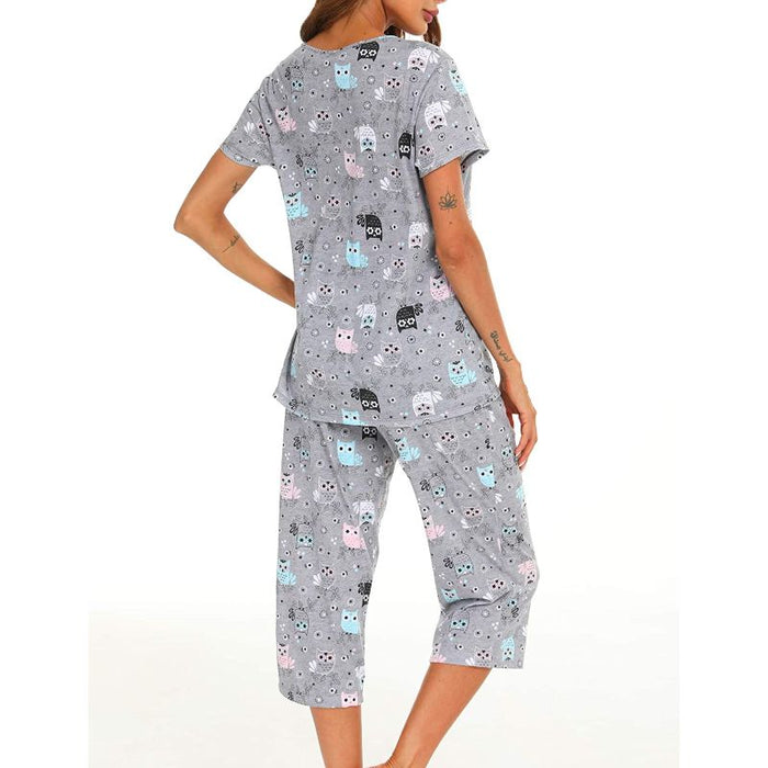 Sleepwear Tops With Capri Pants