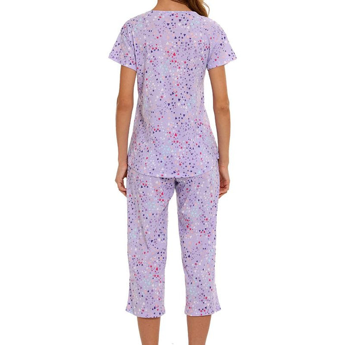 Sleepwear Tops With Capri Pants