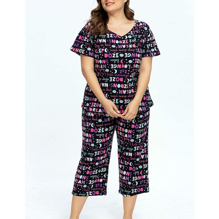 Sleepwear Tops With Capri Pants