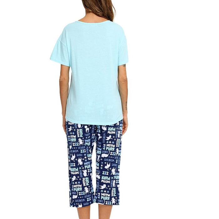 Sleepwear Tops With Capri Pants