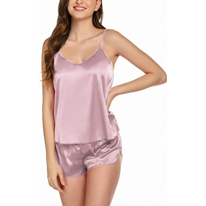 Women Pajamas Cami Nightwear Lingerie Satin