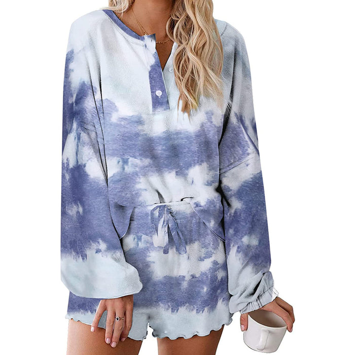 Tie Dye Long Sleeves Pajamas Sets