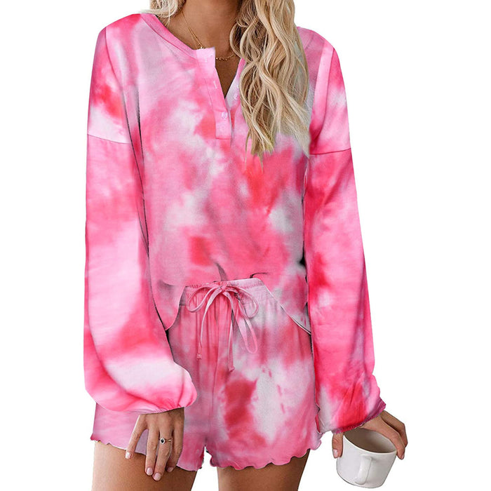 Tie Dye Long Sleeves Pajamas Sets