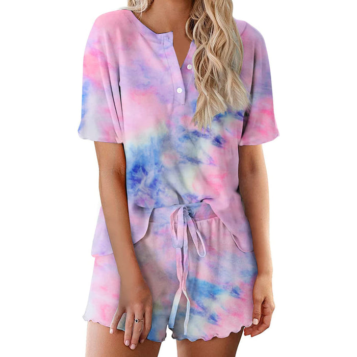 Tie Dye Sleepwear Pajamas Set For Women