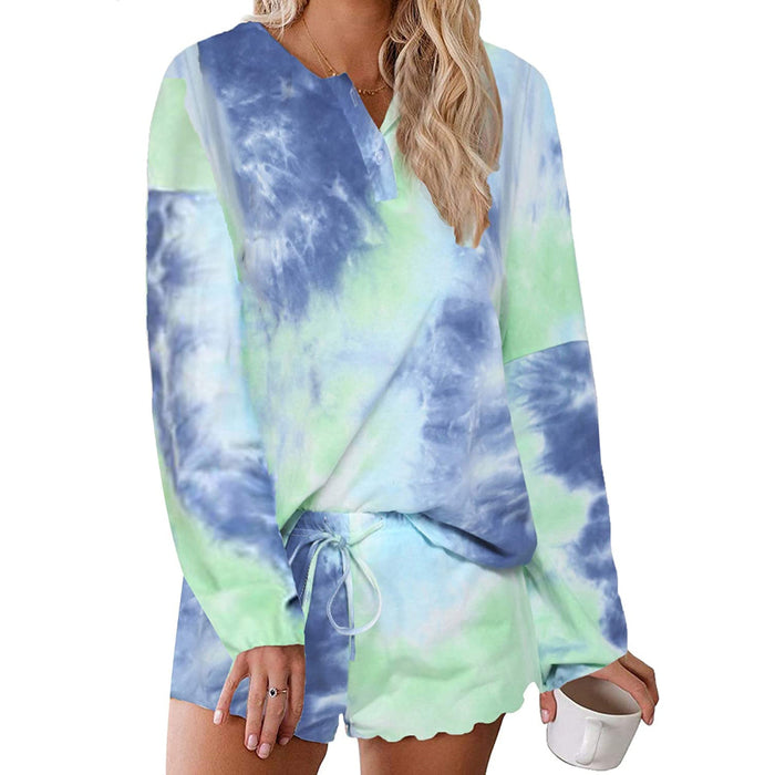 Tie Dye Long Sleeves Pajamas Sets