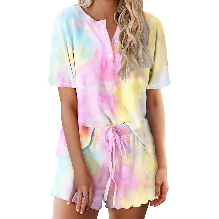 Tie Dye Sleepwear Pajamas Set For Women