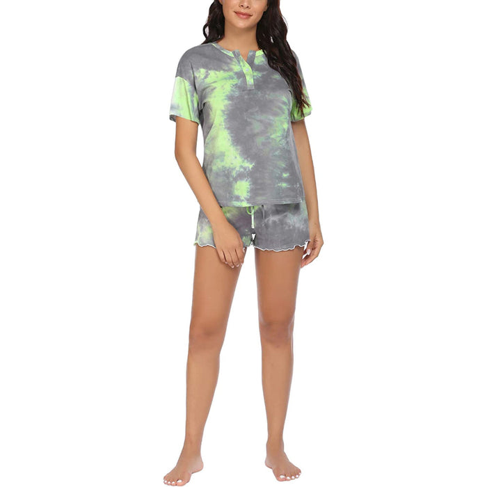 Tie Dye Sleepwear Pajamas Set For Women