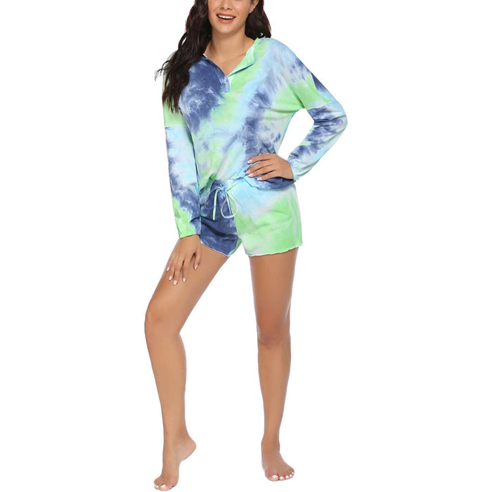 Tie Dye Long Sleeves Pajamas Sets