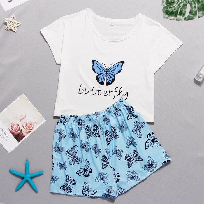 Printed T-shirts & Short 2 Piece Set